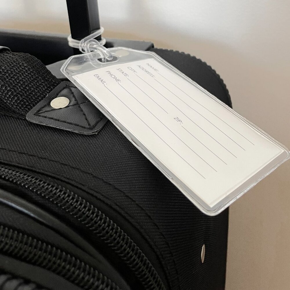 Blue and White Stripe Luggage Tags, Set of TWO - Picture 3 of 3